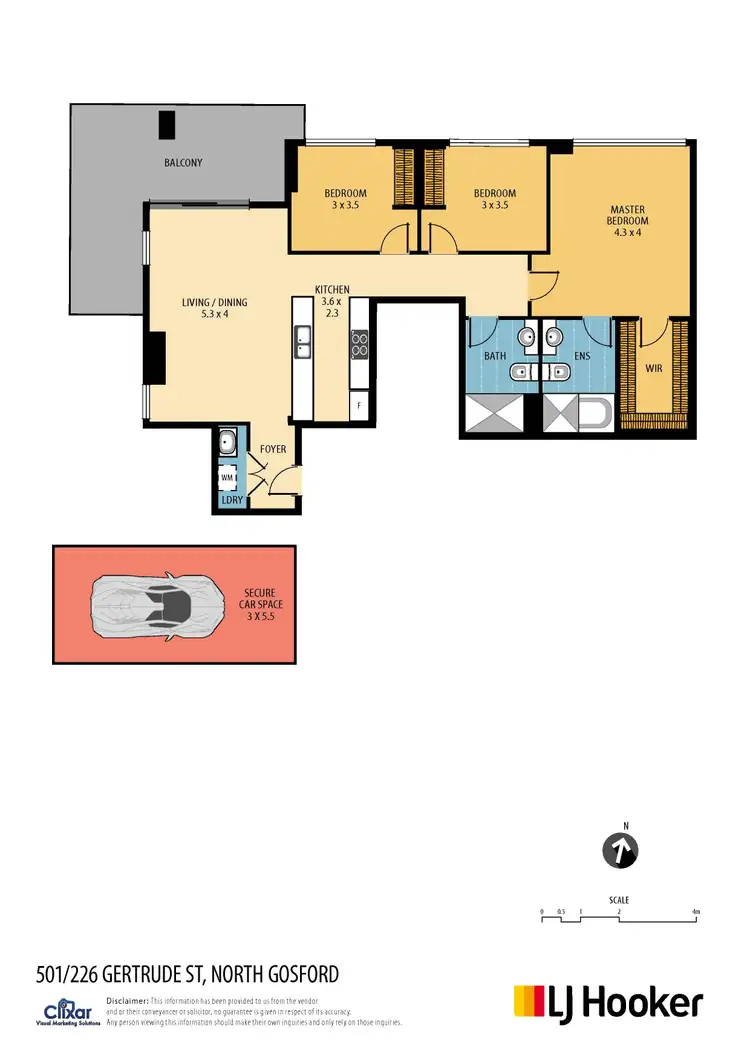 Floorplan of Homely apartment listing, 501/226 Gertrude Street, North Gosford NSW 2250