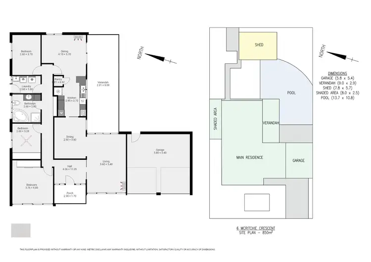 Floorplan of Homely house listing, 6 McRitchie Crescent, Whyalla Stuart SA 5608
