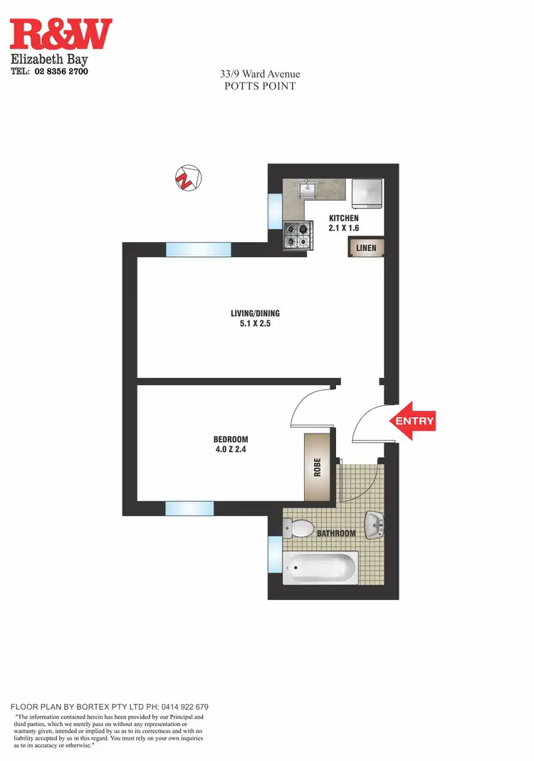 Floorplan of Homely apartment listing, 33/9 Ward Avenue, Potts Point NSW 2011