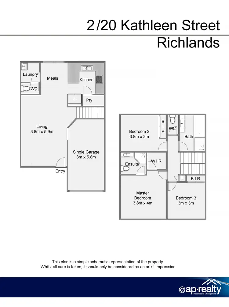 Floorplan of Homely townhouse listing, 2/20 Kathleen Street, Richlands QLD 4077