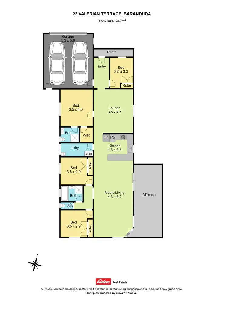 Floorplan of Homely house listing, 23 Valerian Terrace, Baranduda VIC 3691