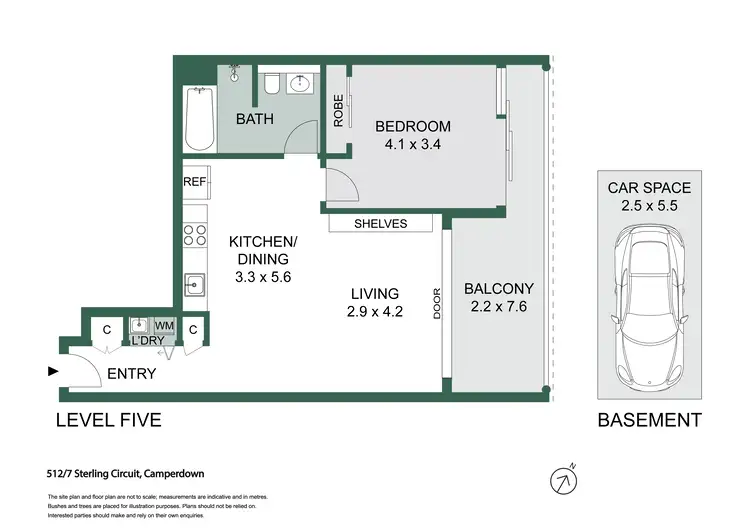 Floorplan of Homely apartment listing, 512/7 Sterling Circuit, Camperdown NSW 2050