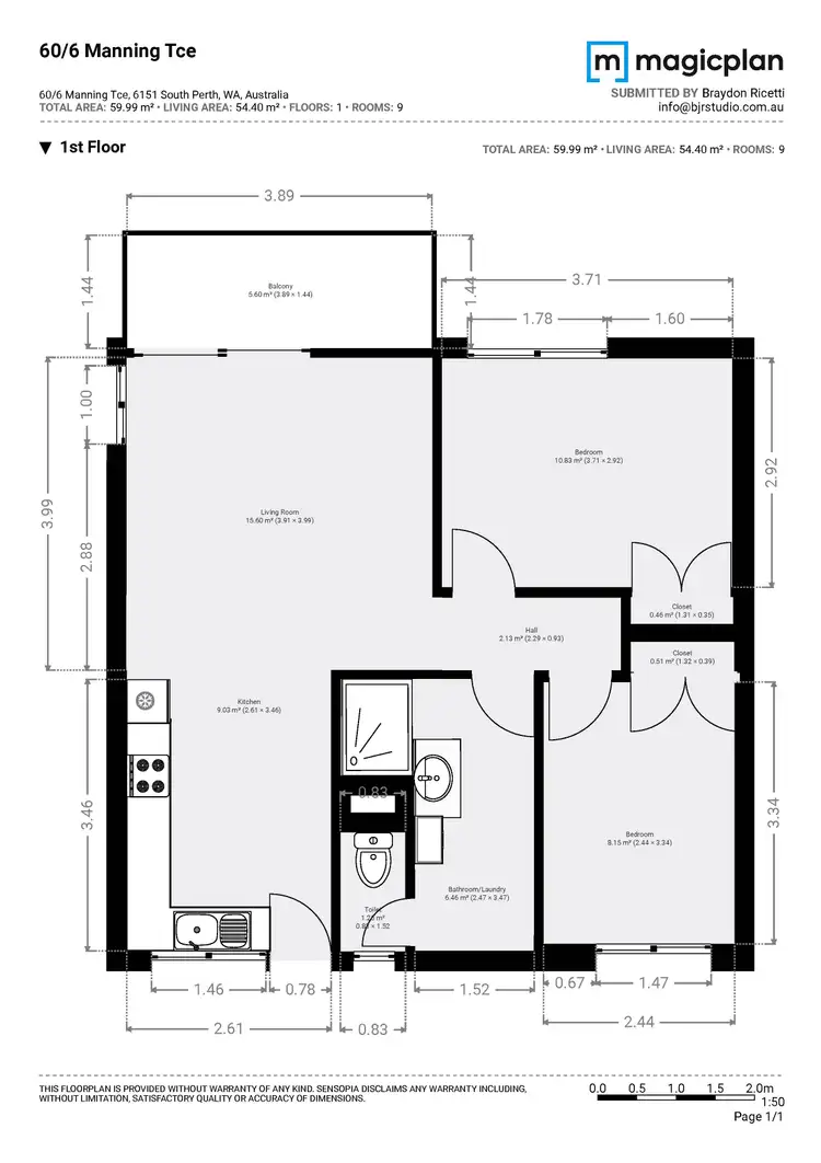Floorplan of Homely apartment listing, 60/6 Manning Terrace, South Perth WA 6151