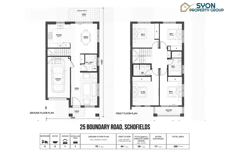 Floorplan of Homely townhouse listing, 25 Boundary Road, Tallawong NSW 2762