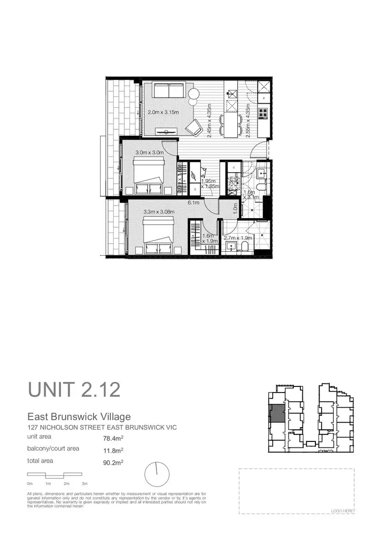 Floorplan of Homely apartment listing, 212/127 Nicholson Street, Brunswick East VIC 3057