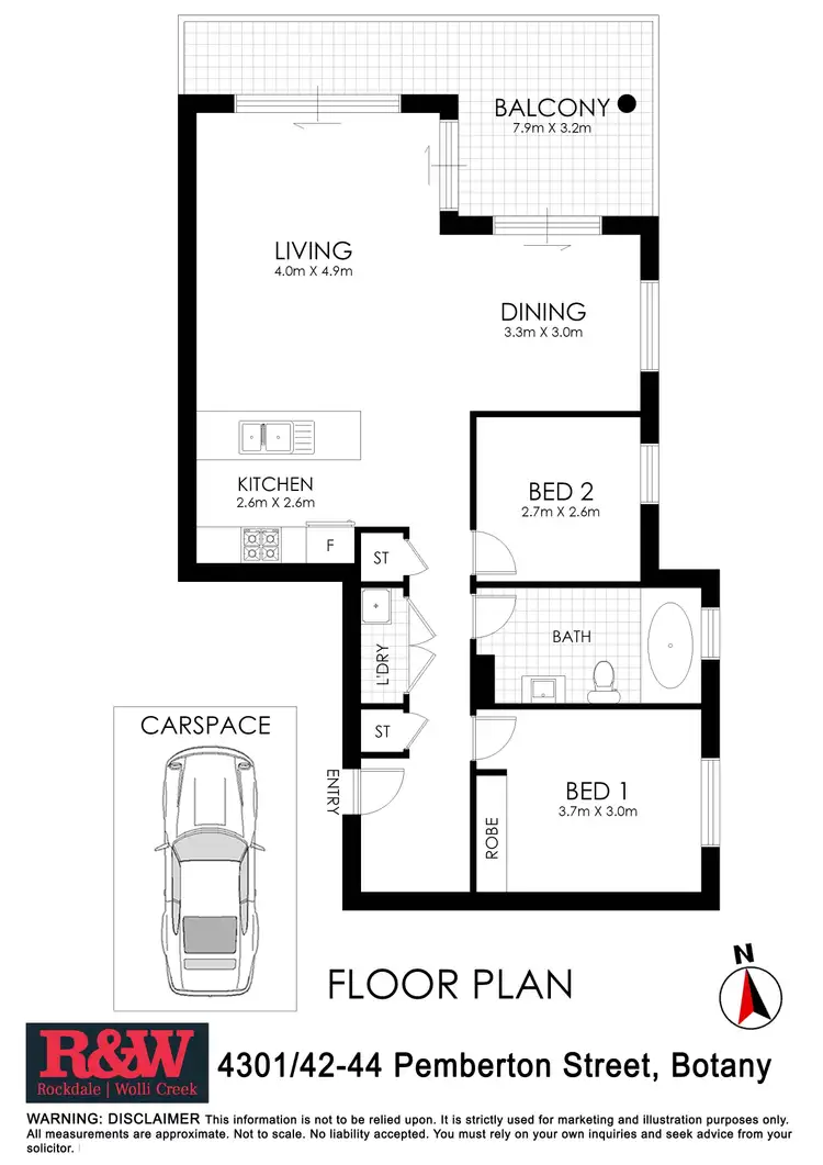 Floorplan of Homely apartment listing, 4301/42-44 Pemberton Street, Botany NSW 2019