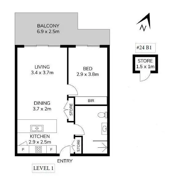 Floorplan of Homely apartment listing, 102/8 Aviators Way, Penrith NSW 2750