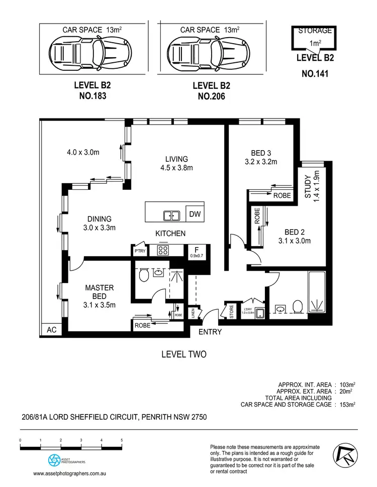 Floorplan of Homely apartment listing, 206/81A Lord Sheffield Circuit, Penrith NSW 2750