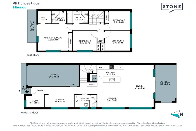 Floorplan of Homely semi-detached listing, 6B Frances Place, Miranda NSW 2228