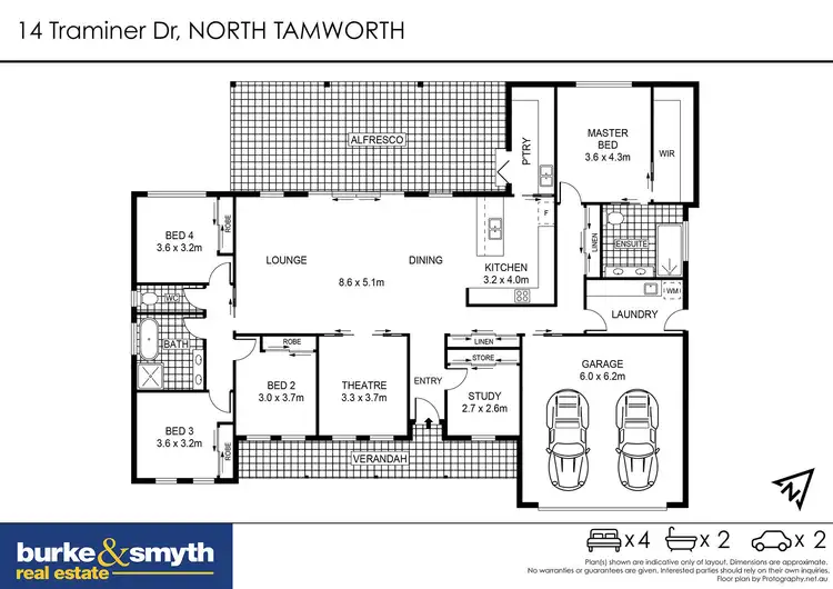Floorplan of Homely house listing, 14 Traminer Drive, Tamworth NSW 2340