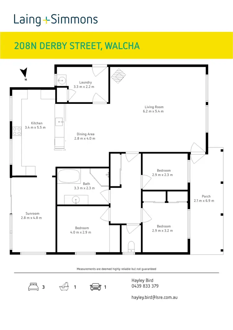 Floorplan of Homely house listing, 208N Derby Street, Walcha NSW 2354