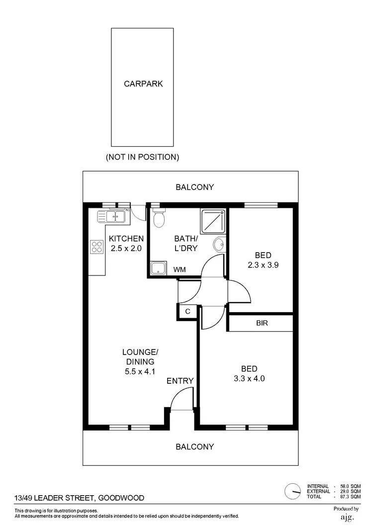 Floorplan of Homely unit listing, 13/49 Leader Street, Goodwood SA 5034