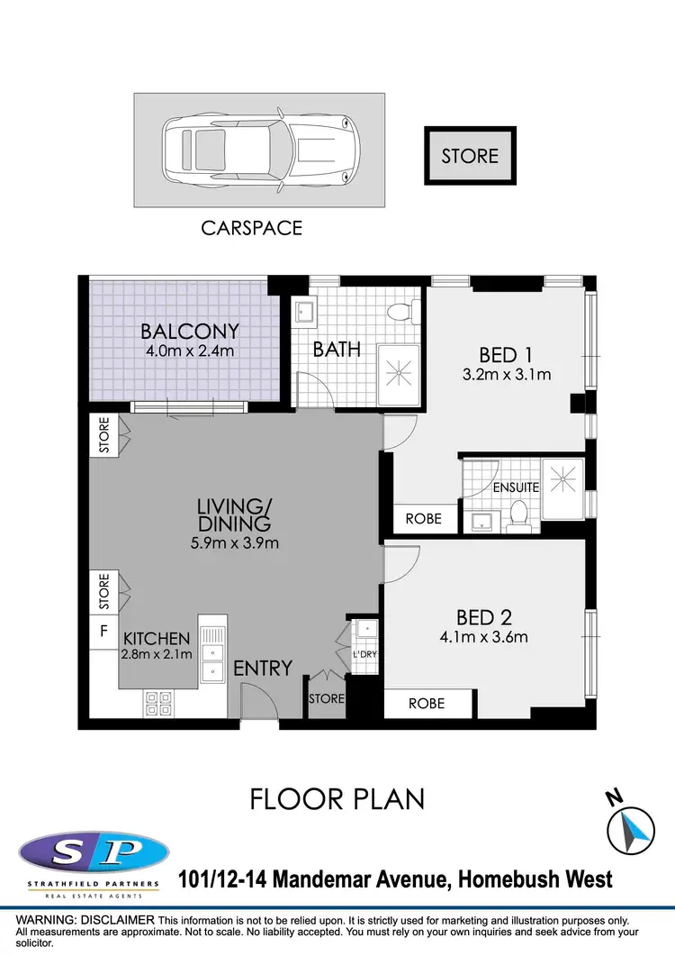 Floorplan of Homely apartment listing, 101/12-14 Mandemar Avenue, Homebush West NSW 2140