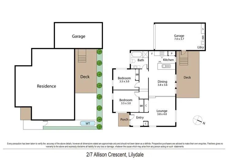 Floorplan of Homely unit listing, 2/7 Allison Crescent, Lilydale VIC 3140