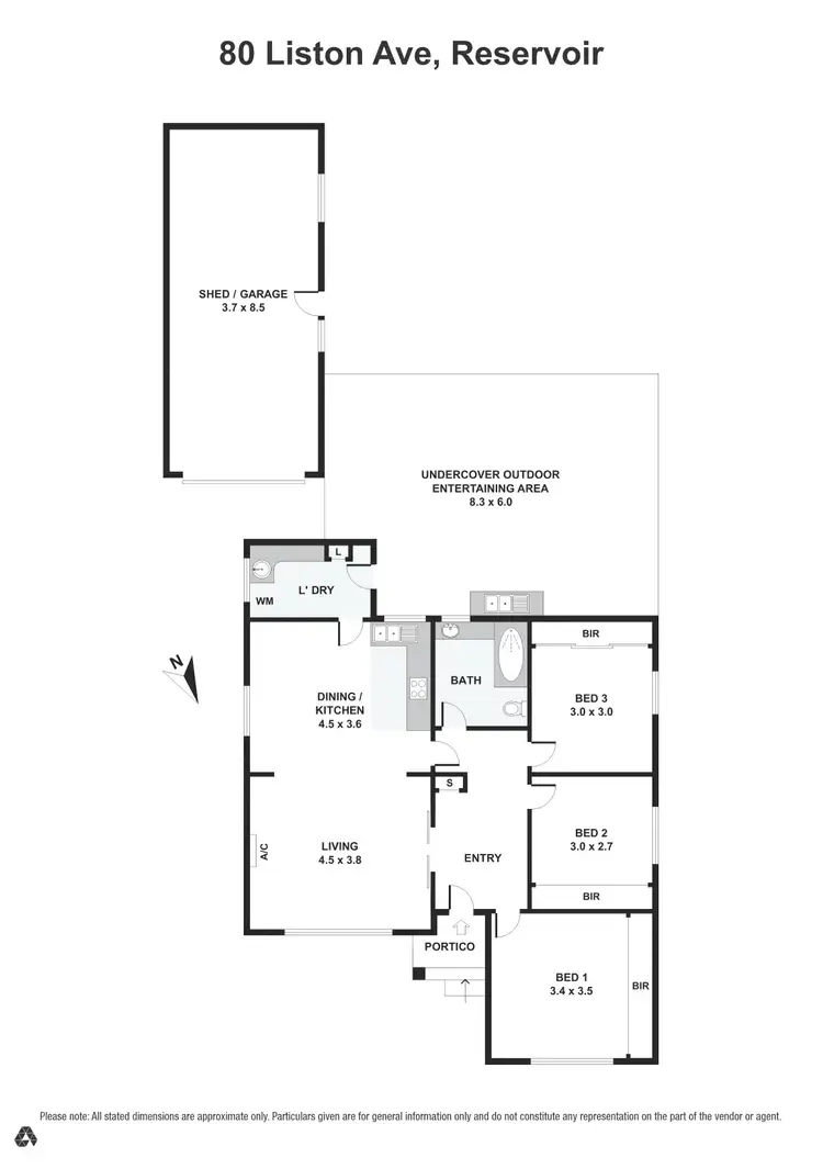 Floorplan of Homely house listing, 80 Liston Avenue, Reservoir VIC 3073