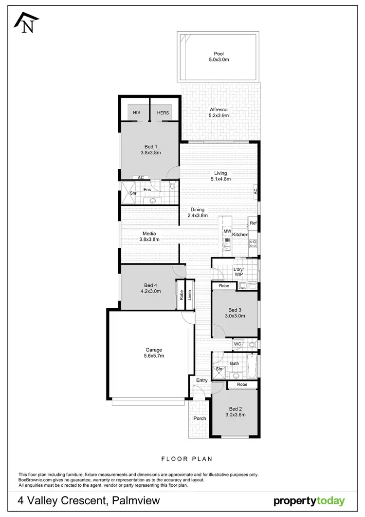 Floorplan of Homely house listing, 4 Valley Crescent, Palmview QLD 4553