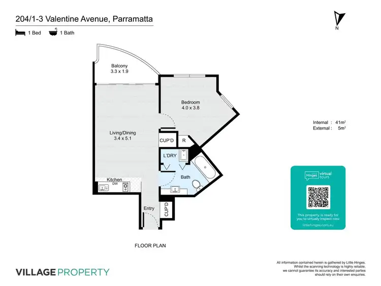 Floorplan of Homely apartment listing, 204/1-3 Valentine Avenue, Parramatta NSW 2150