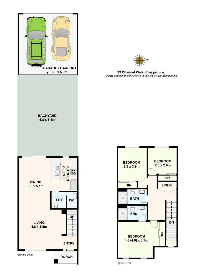 Floorplan of Homely townhouse listing, 39 Channel Walk, Craigieburn VIC 3064