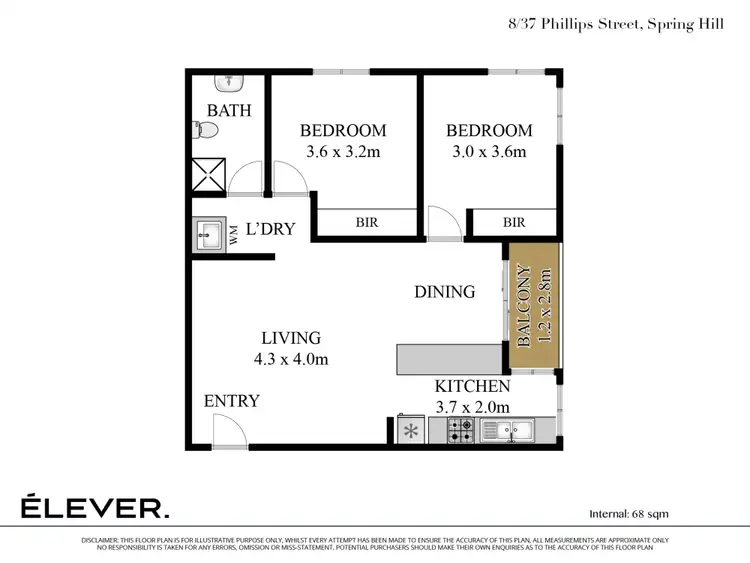 Floorplan of Homely apartment listing, 8/37 Phillips Street, Spring Hill QLD 4000