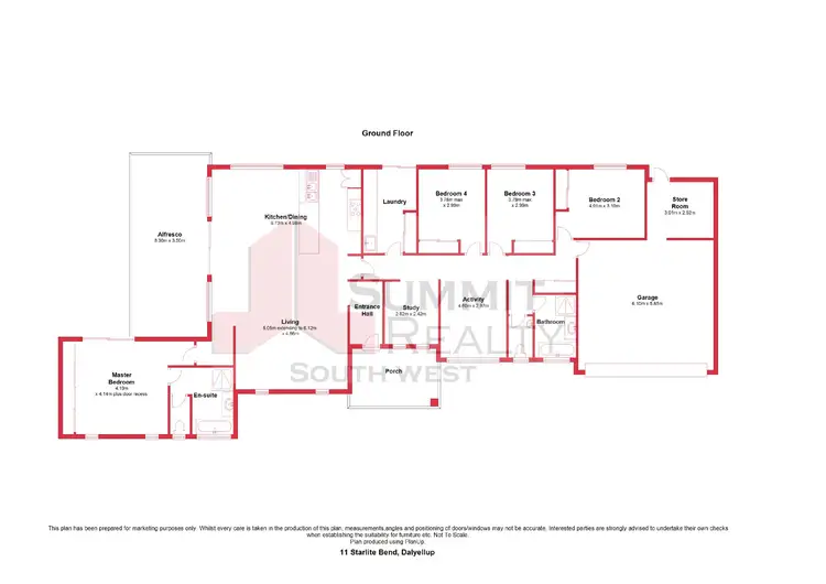 Floorplan of Homely house listing, 11 Starlite Bend, Dalyellup WA 6230