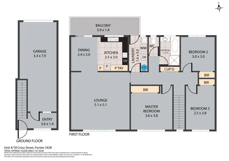 Floorplan of Homely unit listing, 4/18 Cross Street, Forster NSW 2428