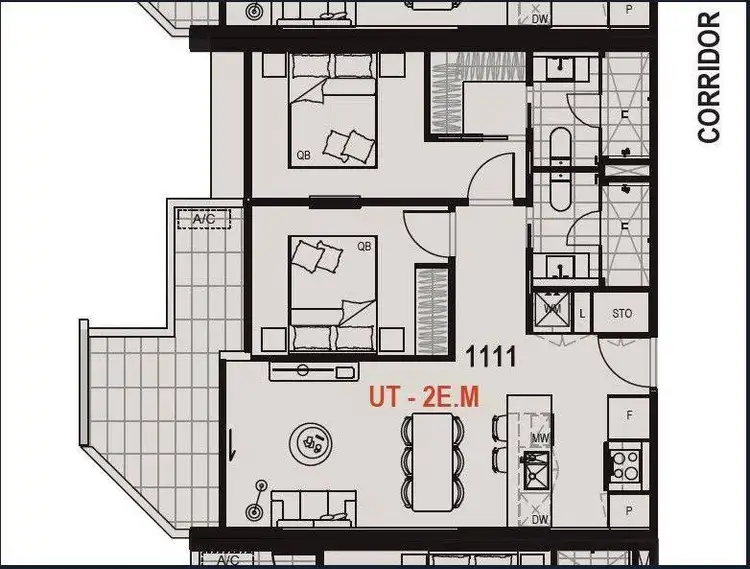 Floorplan of Homely apartment listing, 1111/154 Cremorne Street, Cremorne VIC 3121