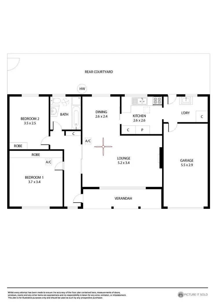 Floorplan of Homely unit listing, 2/7 Gurner Terrace, Grange SA 5022