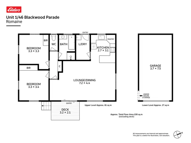 Floorplan of Homely unit listing, 1/46 Blackwood Parade, Romaine TAS 7320