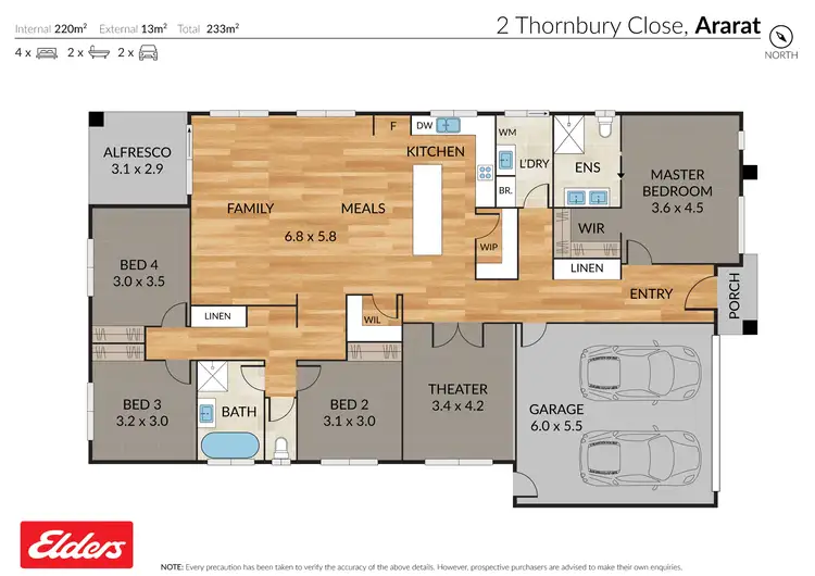Floorplan of Homely house listing, 2 Thornbury Close, Ararat VIC 3377