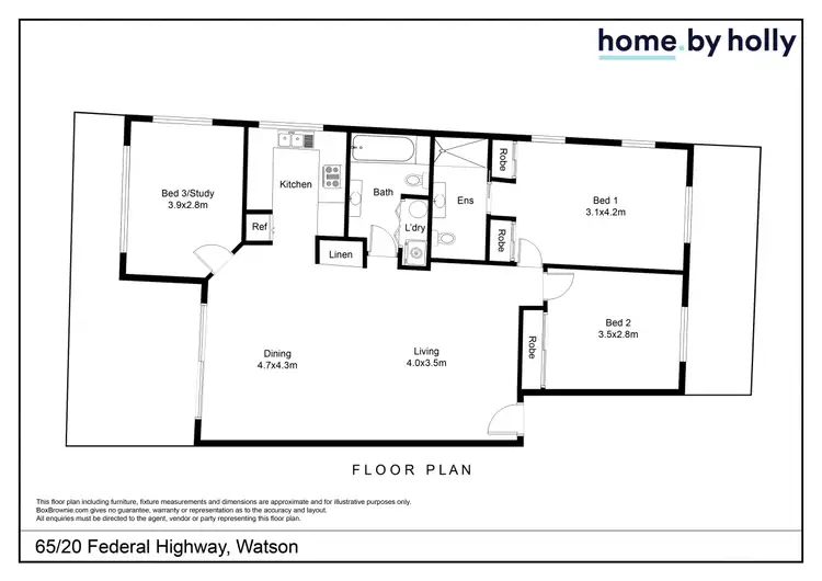 Floorplan of Homely unit listing, 65/20 Federal Highway, Watson ACT 2602