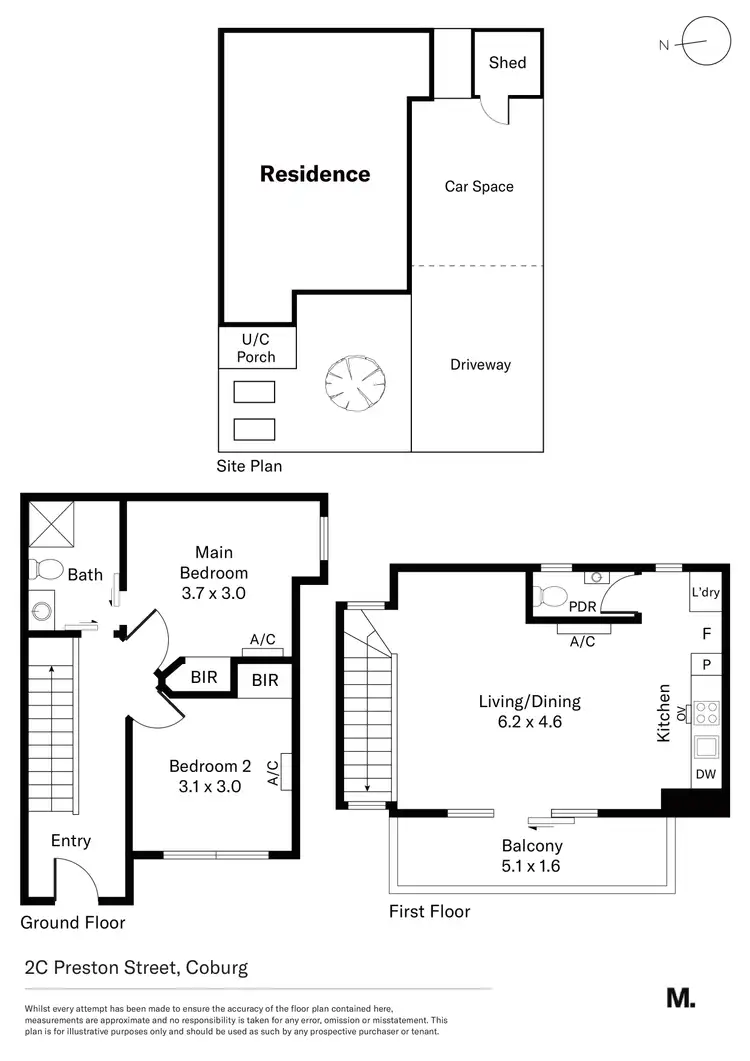 Floorplan of Homely townhouse listing, 2C Preston Street, Coburg VIC 3058