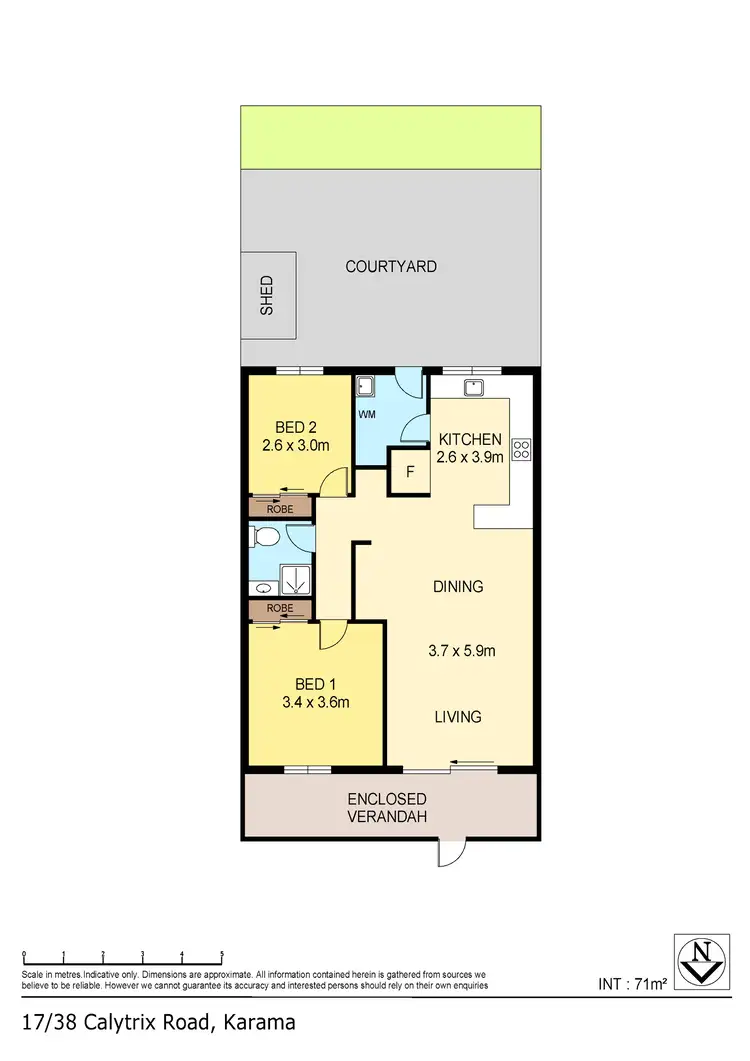 Floorplan of Homely unit listing, 17/38 Calytrix Road, Karama NT 812