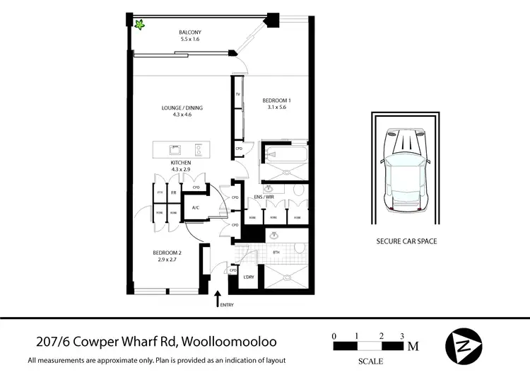 Floorplan of Homely apartment listing, 207/6 Cowper Wharf Roadway, Woolloomooloo NSW 2011