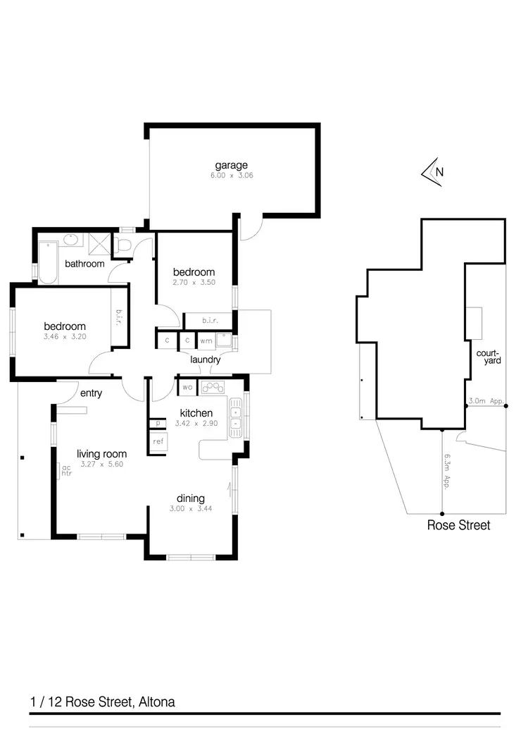 Floorplan of Homely unit listing, 1/12 Rose Street, Altona VIC 3018