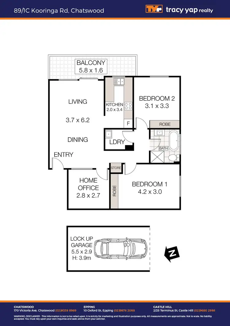 Floorplan of Homely apartment listing, 89/1C Kooringa Road, Chatswood NSW 2067