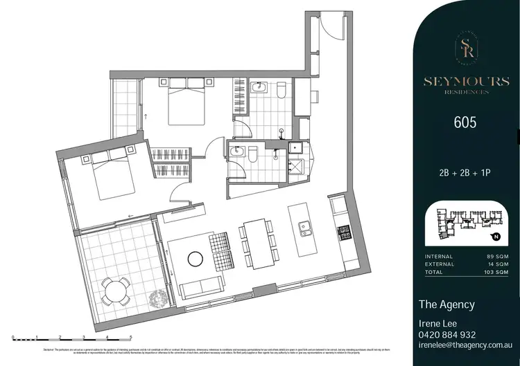 Floorplan of Homely apartment listing, 605/989-1015 Pacific Highway, Roseville NSW 2069