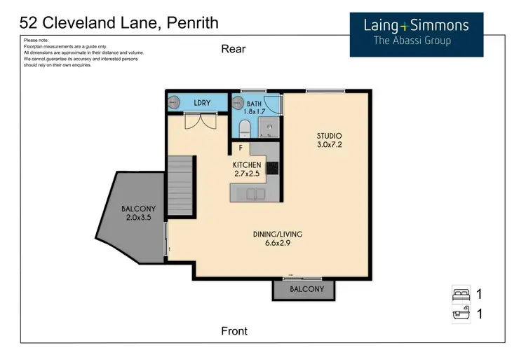 Floorplan of Homely studio listing, 52 Cleveland Lane, Penrith NSW 2750