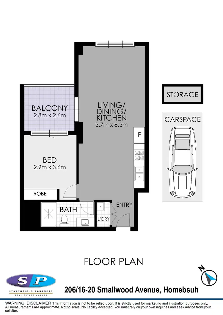 Floorplan of Homely apartment listing, 206/16-20 Smallwood Avenue, Homebush NSW 2140