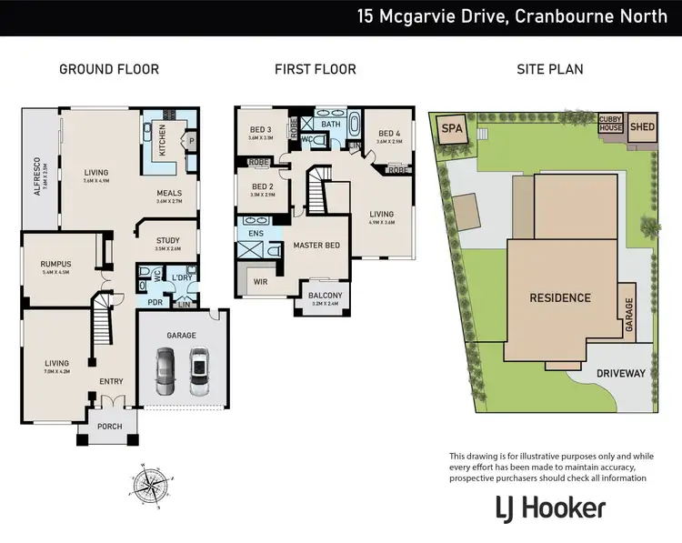 Floorplan of Homely house listing, 15 McGarvie Drive, Cranbourne North VIC 3977