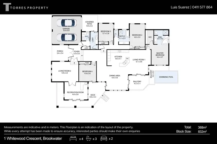 Floorplan of Homely house listing, 1 Whitewood Crescent, Brookwater QLD 4300
