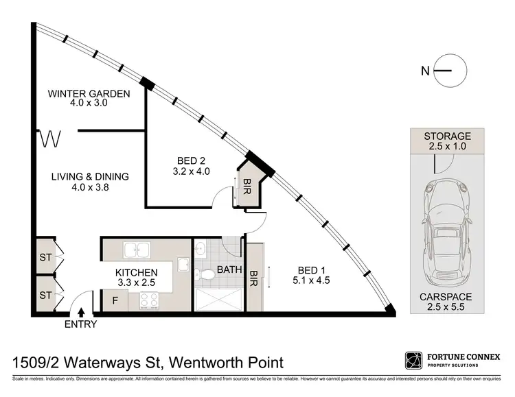 Floorplan of Homely apartment listing, 1509/2 Waterways Street, Wentworth Point NSW 2127
