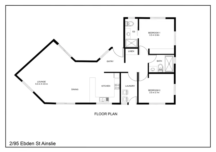 Floorplan of Homely townhouse listing, 2/95 Ebden Street, Ainslie ACT 2602