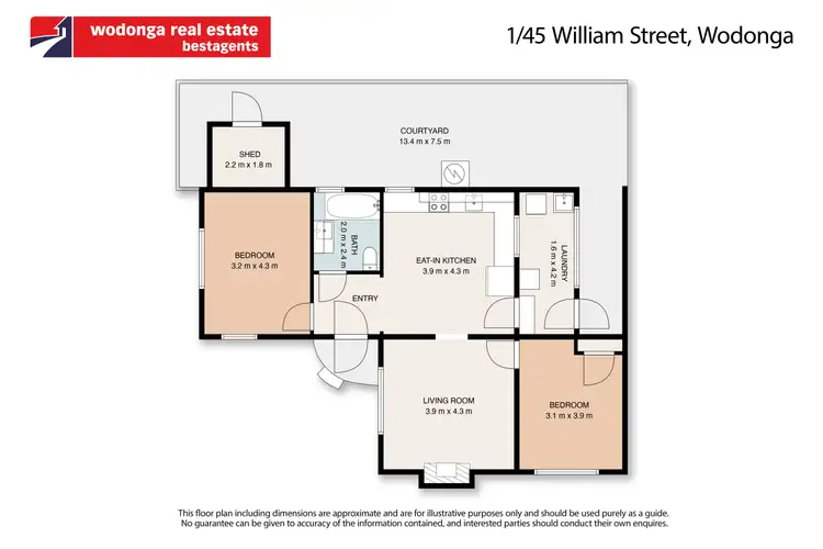 Floorplan of Homely block of units listing, 1-4/45 William Street, Wodonga VIC 3690