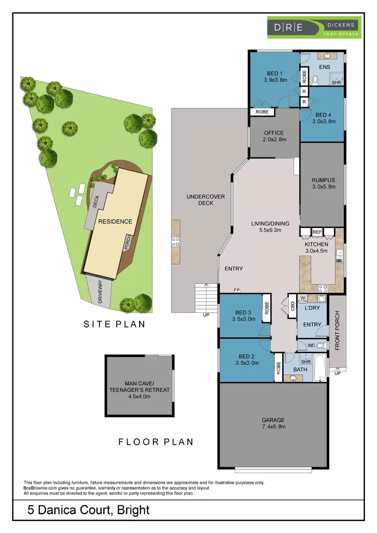 Floorplan of Homely house listing, 5 Danica Court, Bright VIC 3741
