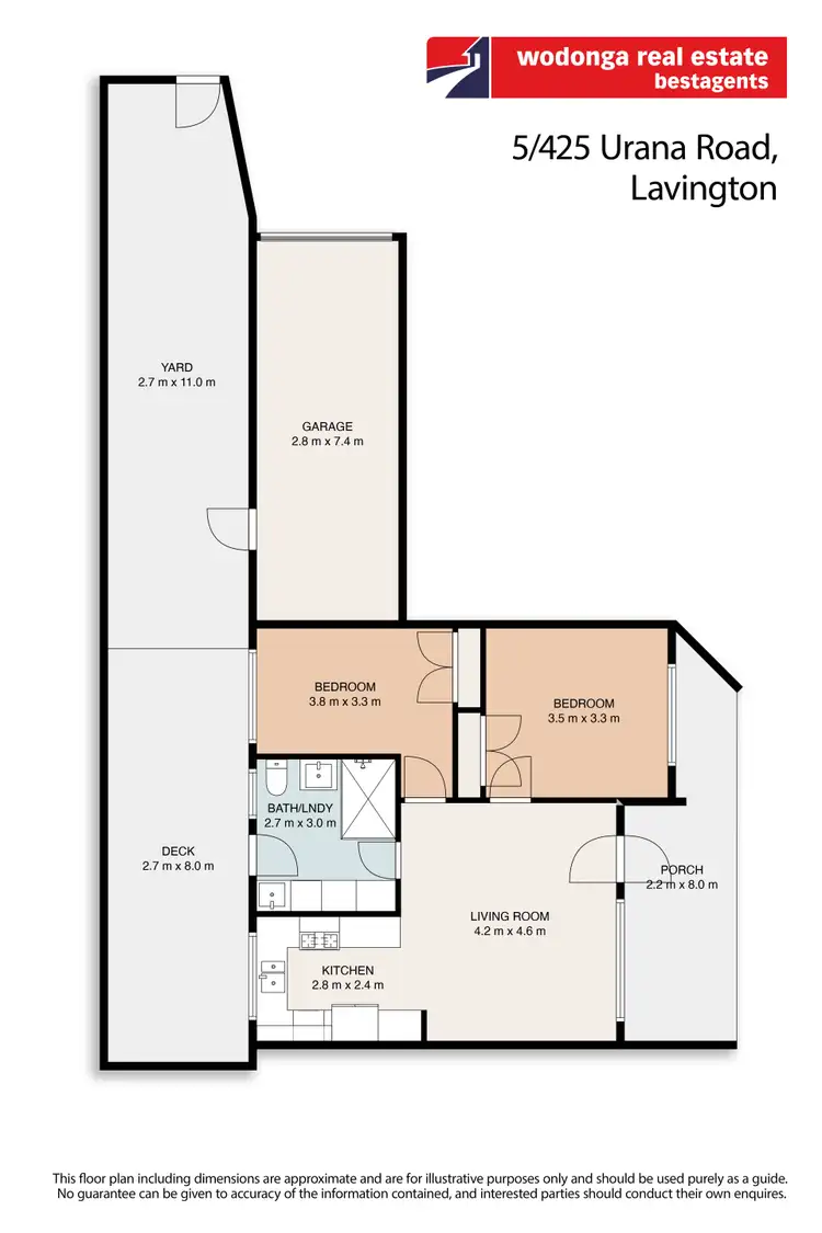 Floorplan of Homely unit listing, 5/425 Urana Road, Lavington NSW 2641