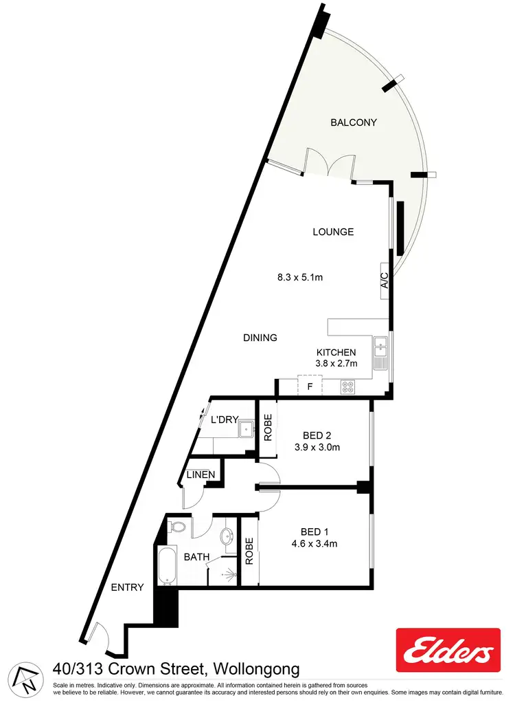 Floorplan of Homely apartment listing, 40/313-323 Crown Street, Wollongong NSW 2500