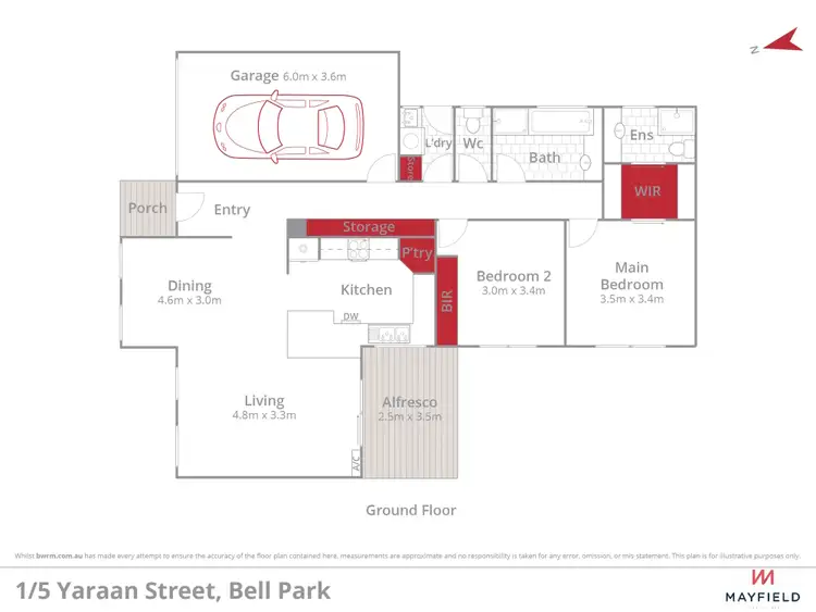 Floorplan of Homely unit listing, 1/5 Yaraan Street, Bell Park VIC 3215