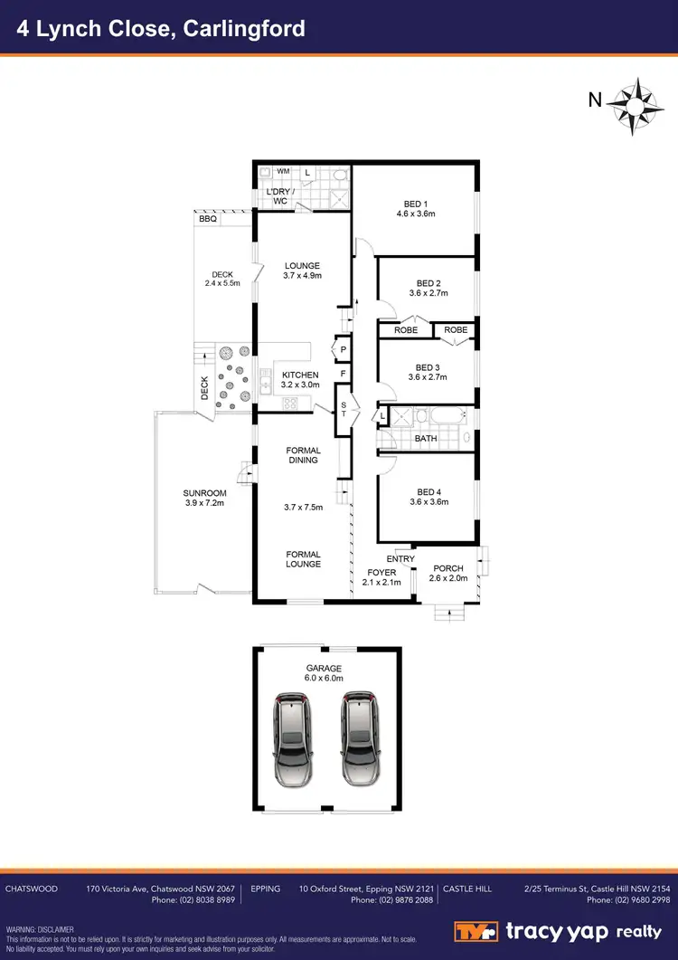 Floorplan of Homely house listing, 4 Lynch Close, Carlingford NSW 2118
