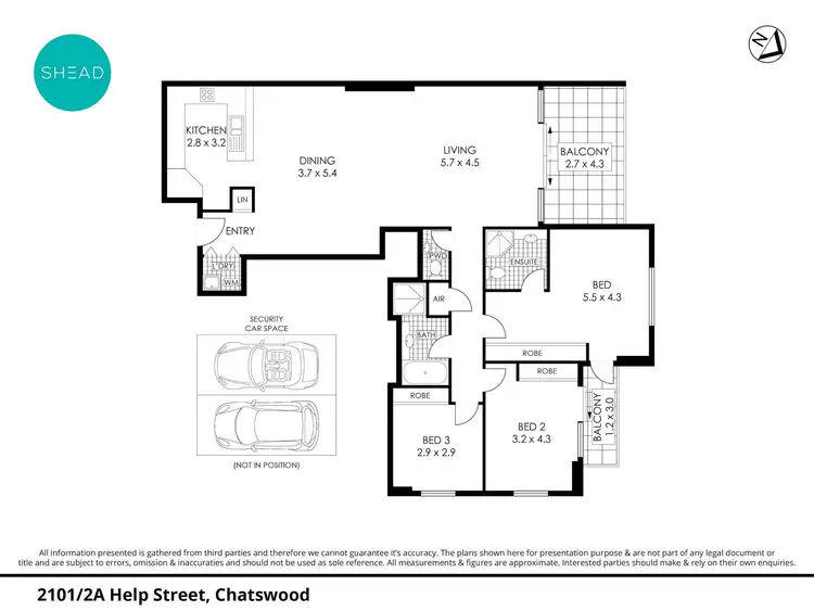 Floorplan of Homely unit listing, 2101/2A Help Street, Chatswood NSW 2067
