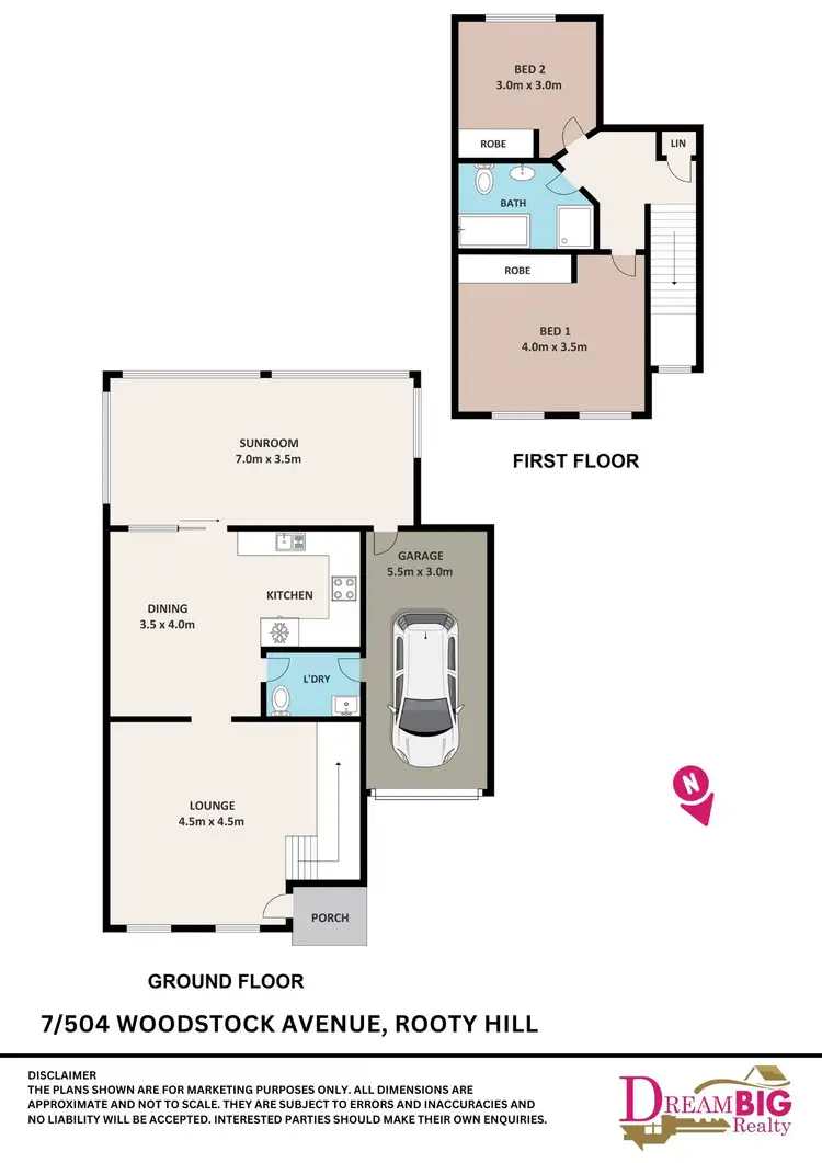 Floorplan of Homely townhouse listing, 7/504 Woodstock Avenue, Rooty Hill NSW 2766